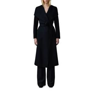 NEW MACKAGE women's mai belted light wool coat in black